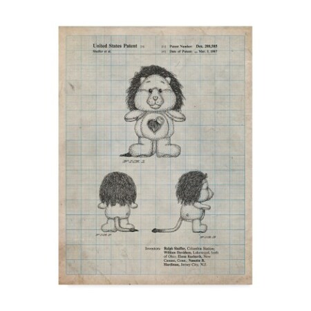 Trademark Fine Art Cole Borders 'Brave Heart Lion Care Bear Patent Art Print' Canvas Art, 24x32 ALI21999-C2432GG